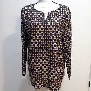 Punt Roma Geometric Scoop Neck Top - Career/Casual - Size L.